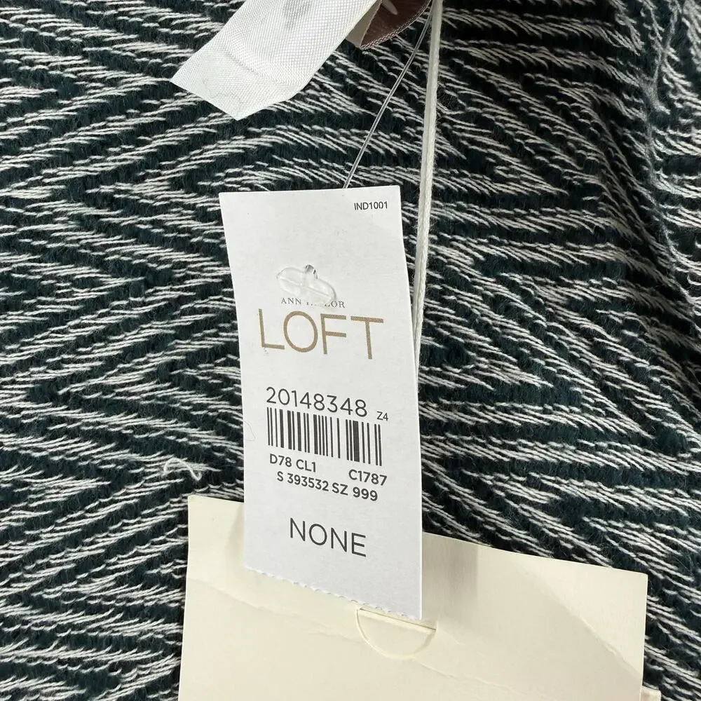 Loft Ann Taylor Infinity Scarf Navy Creme Textured Knit 3 Ways to Wear Loop NWT